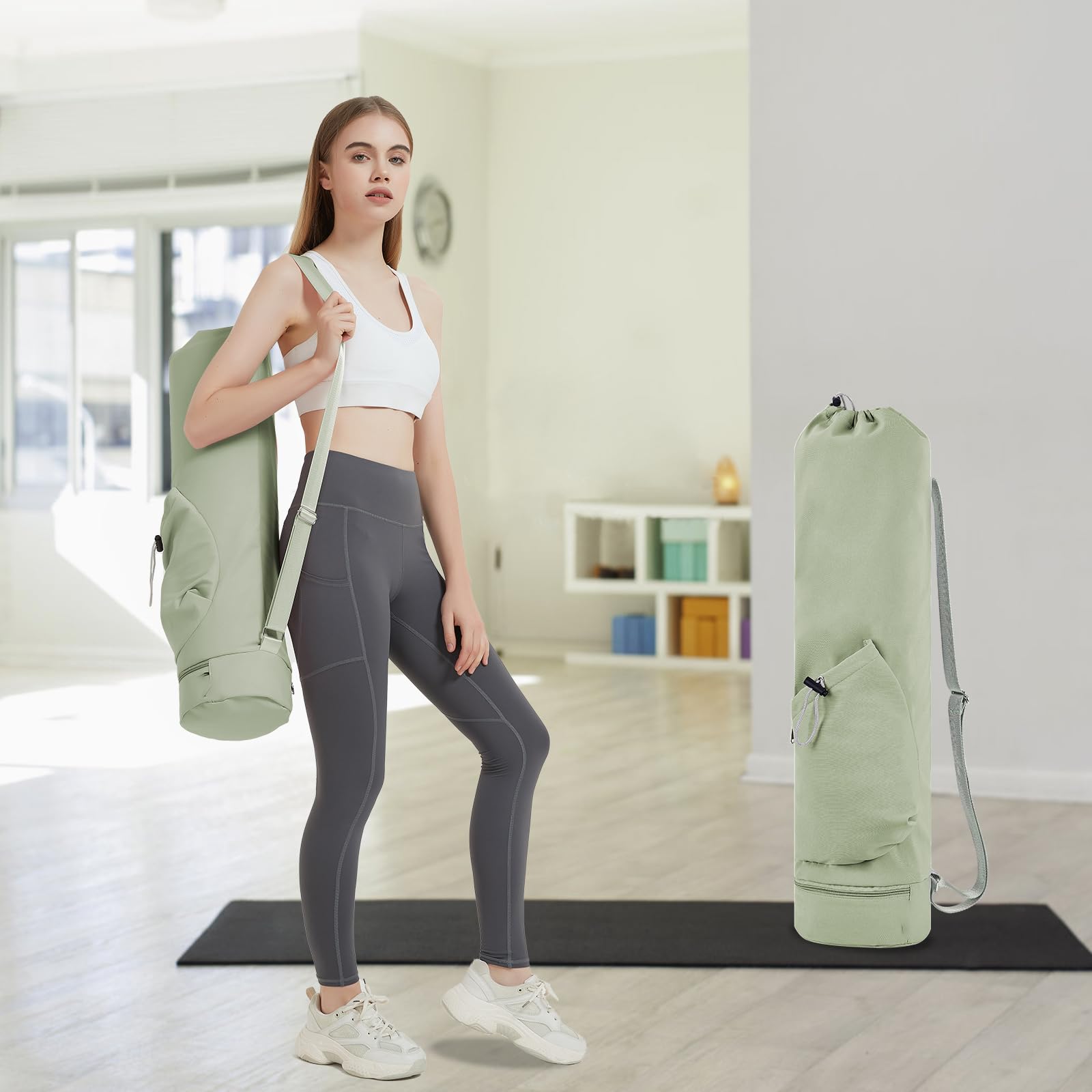 Amazon.co.jp: sportsnew ヨガマットバッグ ウォーターボトルポケット