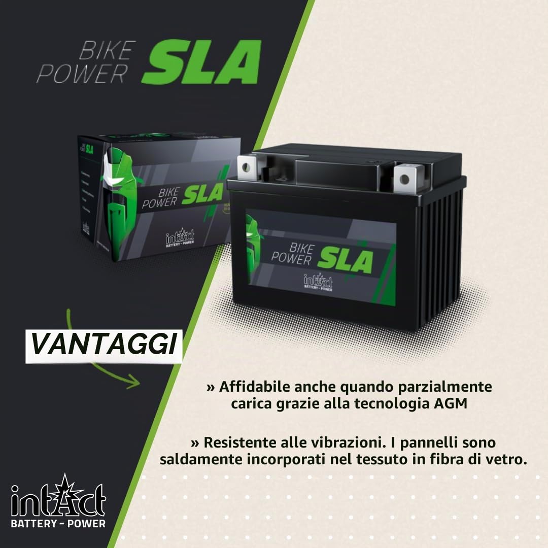 intAct - BATTERIA AGM PER MOTOCICLI | Batteria per scooter, moto ecc. Batteria esente da manutenzione e a prova di perdite | SLA12-7Z-S, CTZ7-S, batteria da 12V, 6 AH (c20), 80 A (EN) | 113x70x105mm