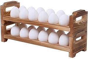 Wood Egg Holders Countertop Stackable Rustic Egg Storage Trays