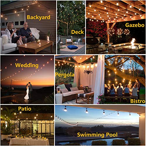 Meidaoduo Outdoor String Lights Led 100Ft Heavy-Duty Patio Lights String With 32 Dimmable Shatterproof Plastic Bulbs For Gazebo Pergola Bistro Lights Linkable #TOP5