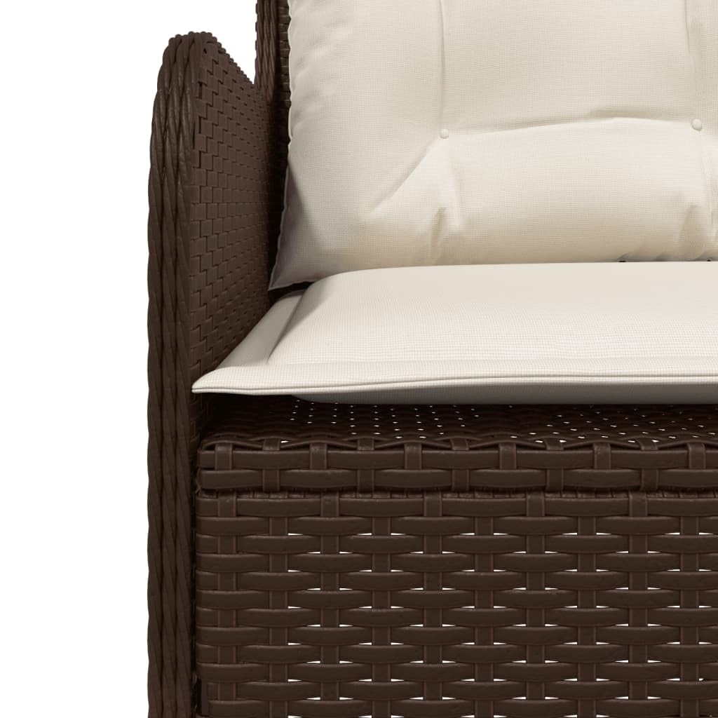 vidaXL Gartensofa in L-Form, Ecksofa mit Kissen, Sitzgruppe für Garten Terrasse Balkon, Gartenmöbel Sofagarnitur, Braun Poly Rattan