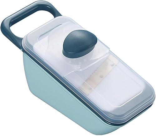 Cortadora de mandolina, cortador de verduras de cocina con contenedor, picador de verduras ajustable de acero inoxidable, 5 en 1, multifuncional