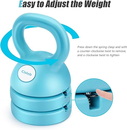 Miniatura 9 de Cisleb Adjustable Kettlebell Weight Set 3-in-1 Kettlebells (5lbs 8lbs 12lbs) for Home Gym Full-Body Workout Strength Training Weight Loss  Good for