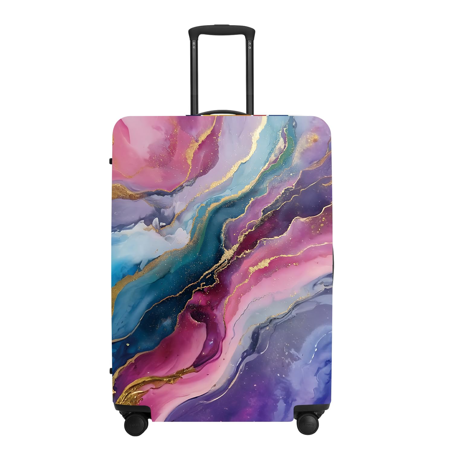 Fluid Art Texture Luggage Cover, Washable Suitcase Protector Abstract Color Flow Anti-scratch for 18",20",22"Bag