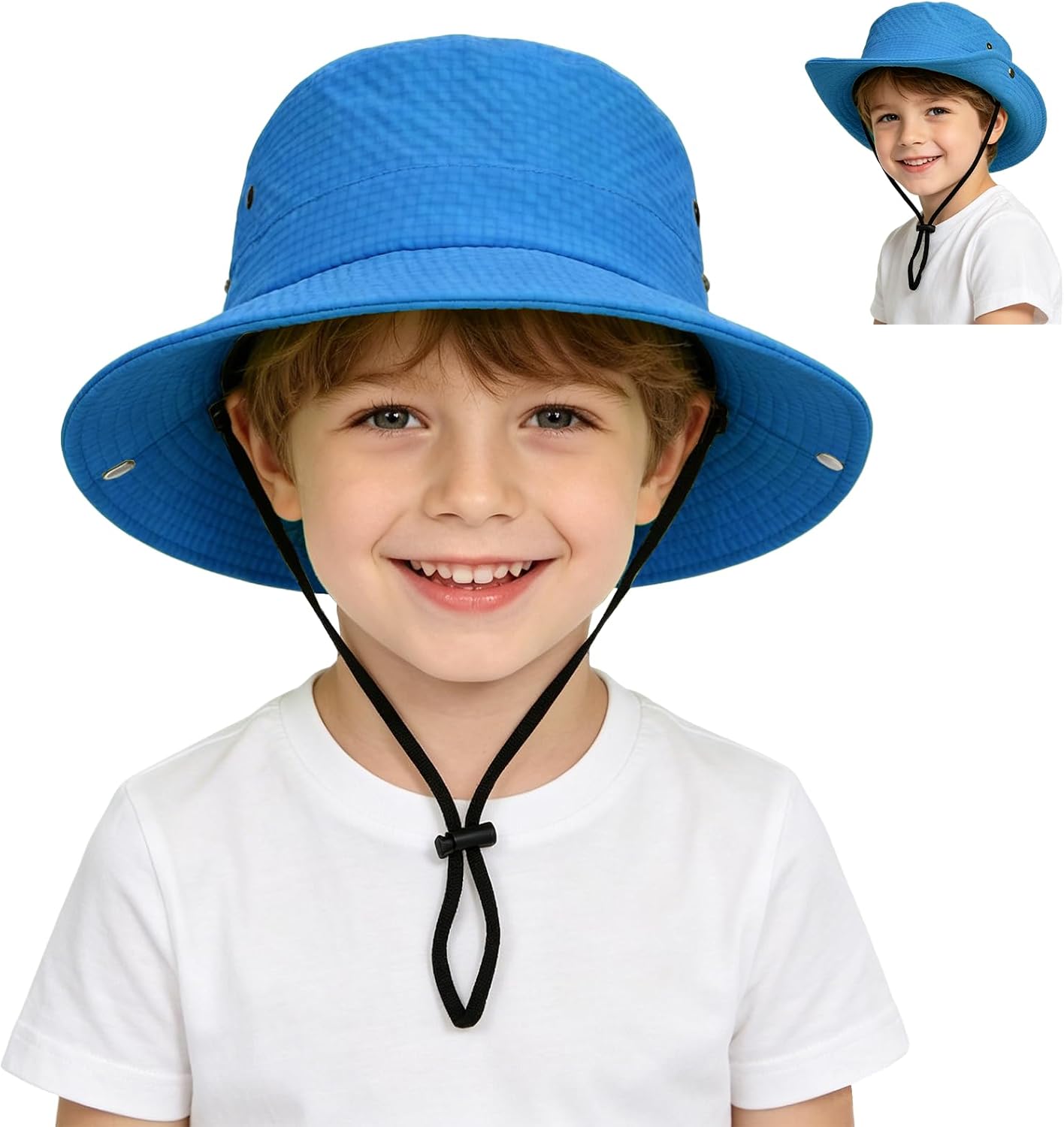 Outdoor Kids Sun Hat UPF 50+ Sun Protection Foldable Bucket Hat Breathable Summer Beach Fishing Safari Hat for Boys Girls