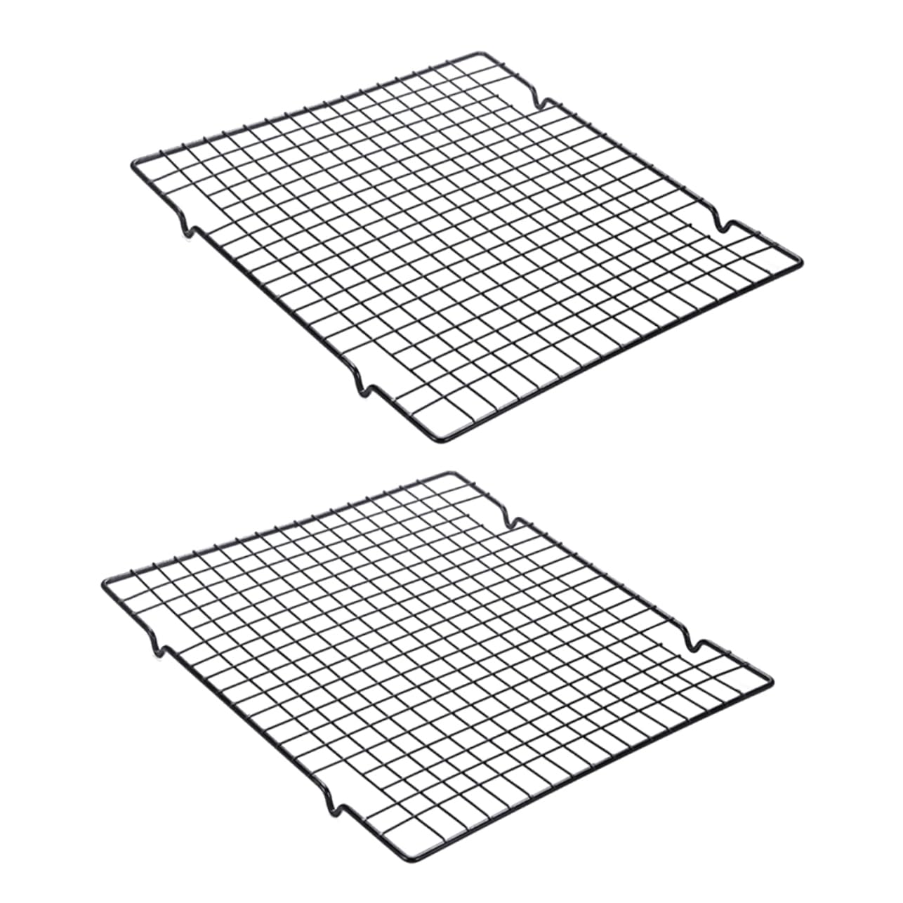 HAKIDZEL 2pcs Cake Cooling Rack Baking Rack for Biscuits Bread Kitchen Tool for Drying Desserts Sturdy Wire Design Silver Finish