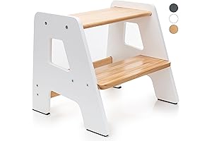 Bathroom Toddler Step Stool - White, Sturdy, Non-Tip, Non-Slip