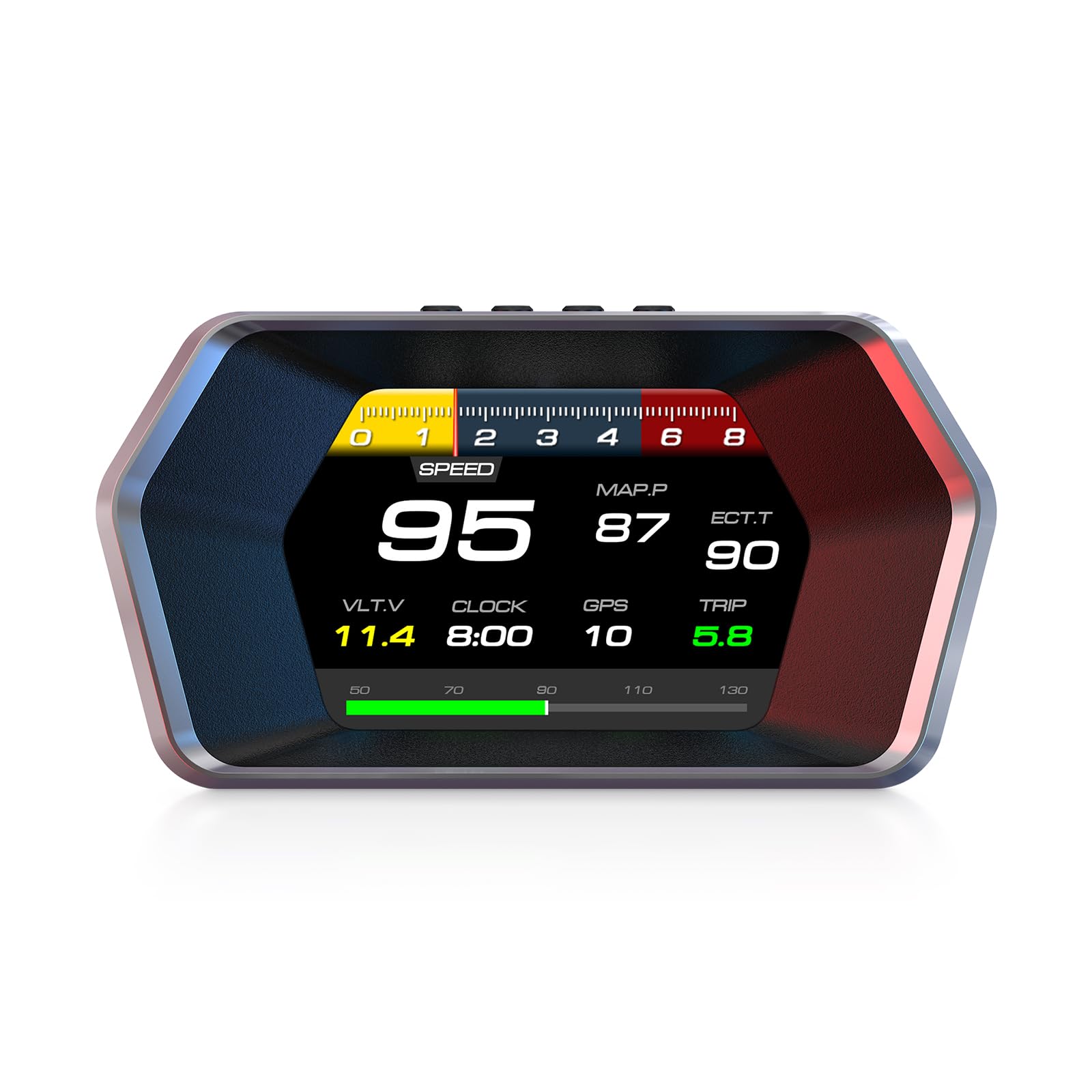 Heads up Display P17, Auto Smart Obd2 Gauge Display, Tachimetro GPS con velocità del veicolo, RPM, consumo di carburante Tensione Multi Data Strumento intelligente per tutte le auto