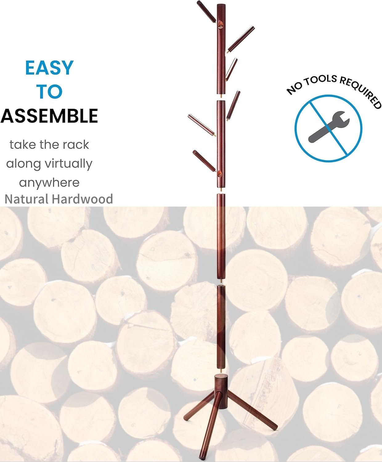 MEILEWLE Coat Stand, Coat Rack Freestanding, Coat Tree - Image 3