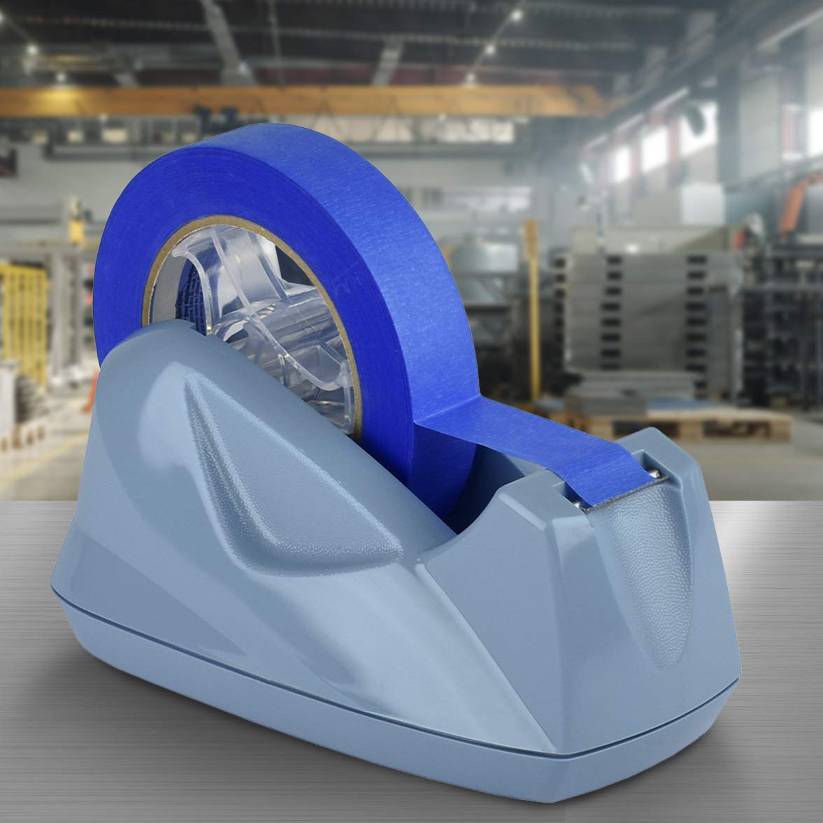 Acrimet Premium Desktop Tape Dispenser Jumbo, Plastic, Non-Skid Base (Heavy Duty) (Light Blue Color), 7.8 x 4.1 x 3.7 inches - Image 3