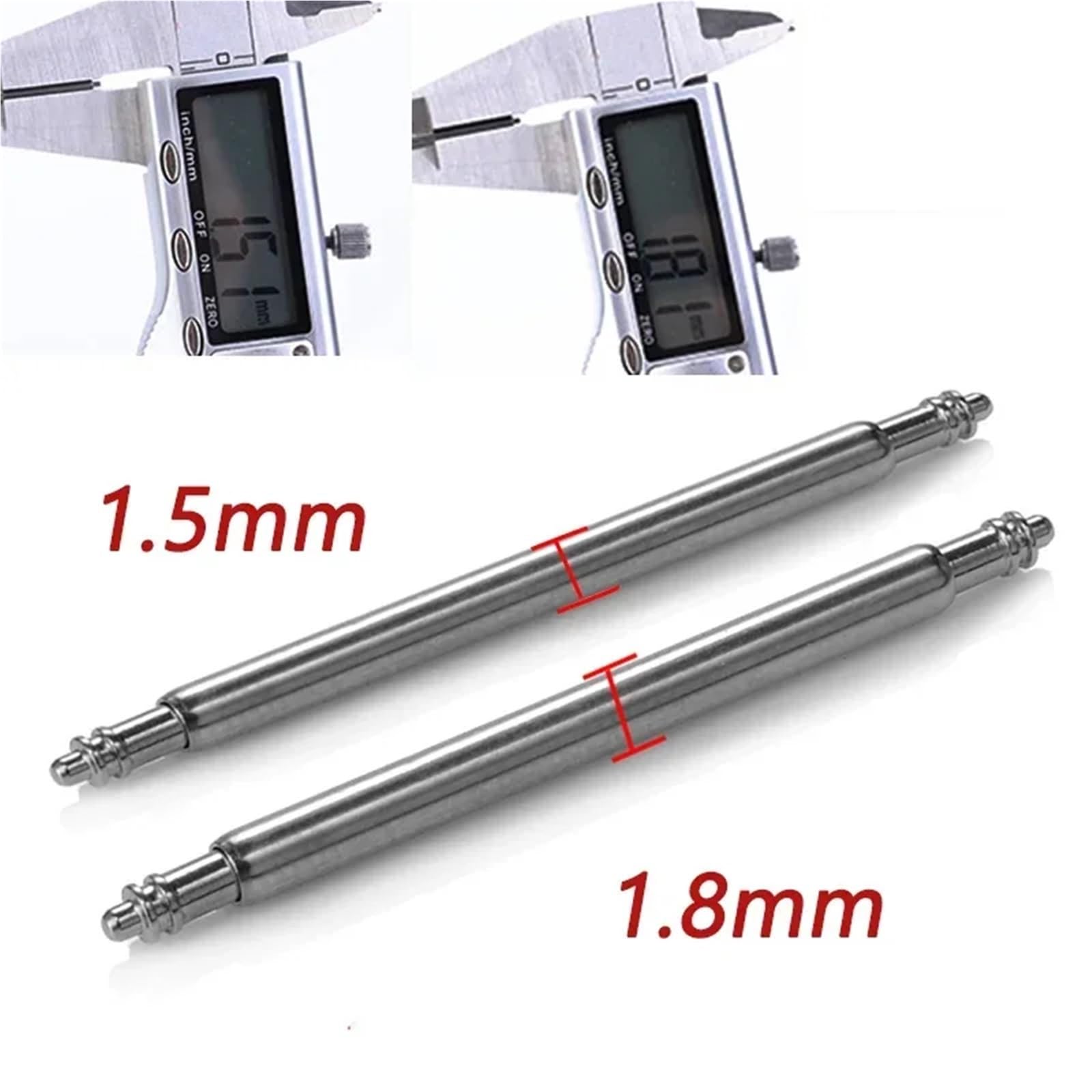 Lot de 100 barrettes à ressort en métal pour bracelet de montre 1,5/1,8 mm