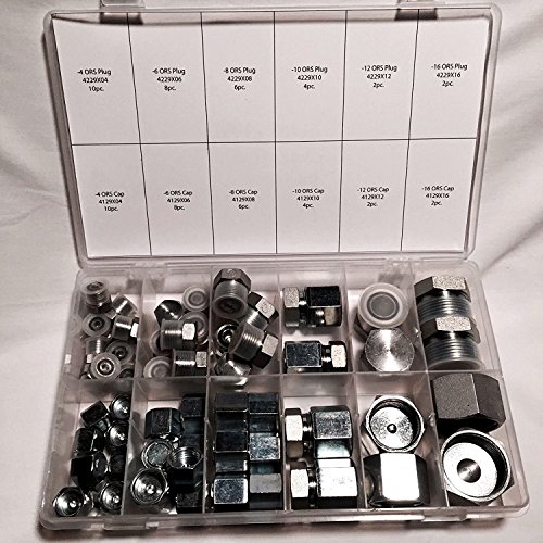 64 Pcs Lot Brand New ORFS O-RING ORS Plug & Cap Flat Face Hydraulic Fitting Seal Kit Set