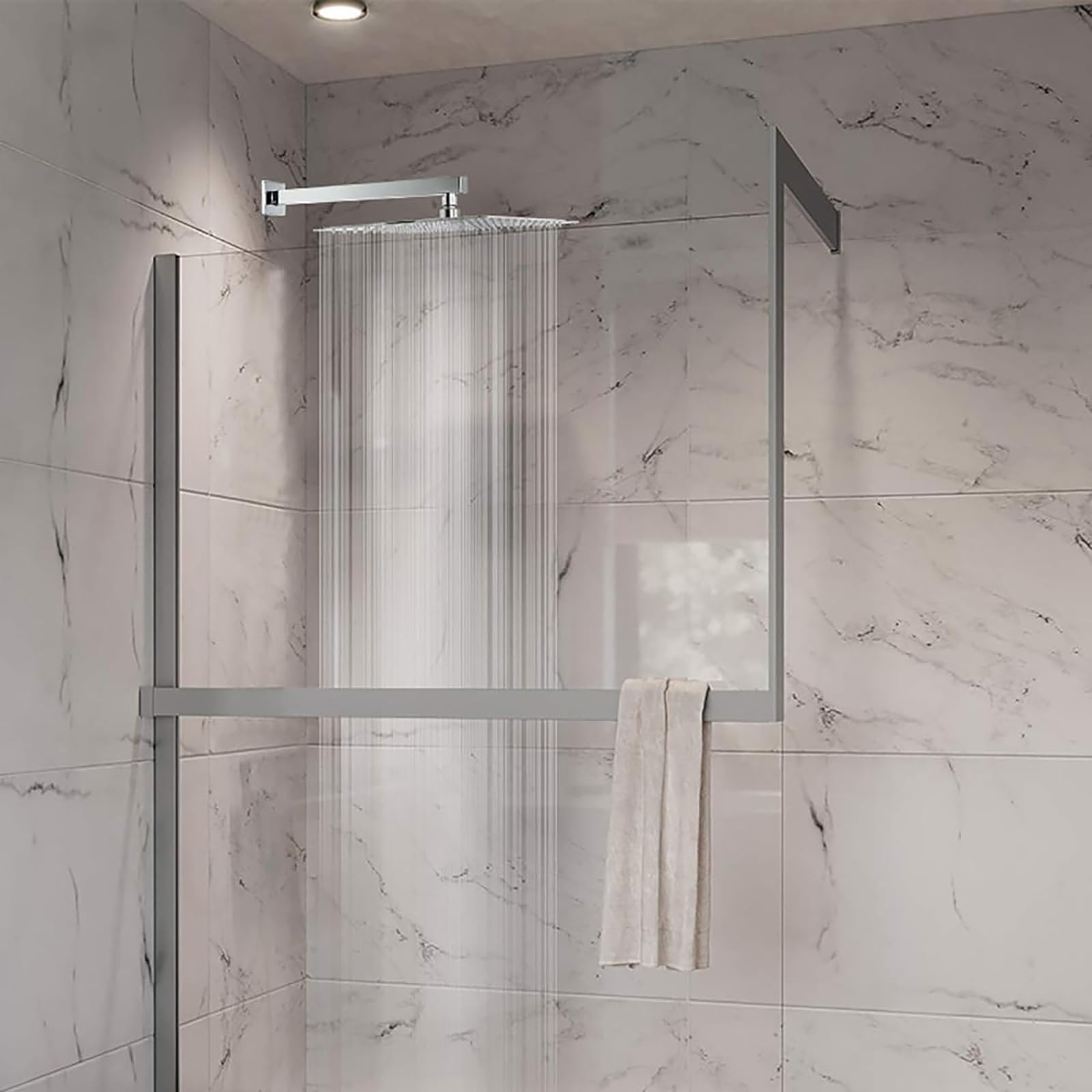 Soffione Doccia a Pioggia Extra Large in Acciaio Inossidabile, 30x20 cm Cromato, Montaggio Soffitto Parete