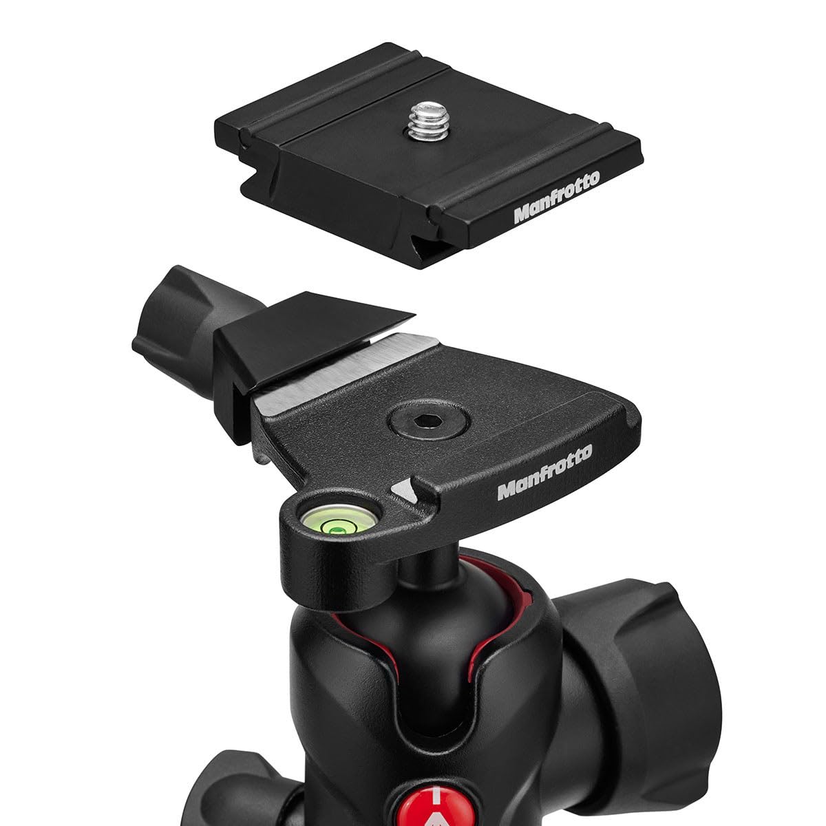 Manfrotto Befree Advanced AS Twist - Treppiede da viaggio in alluminio a 4 sezioni con testa a sfera centrale 494, nero