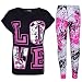Kids Girls Top LOVE T Shirt & Splash Print Fashion Legging Set Age 7-13 Years