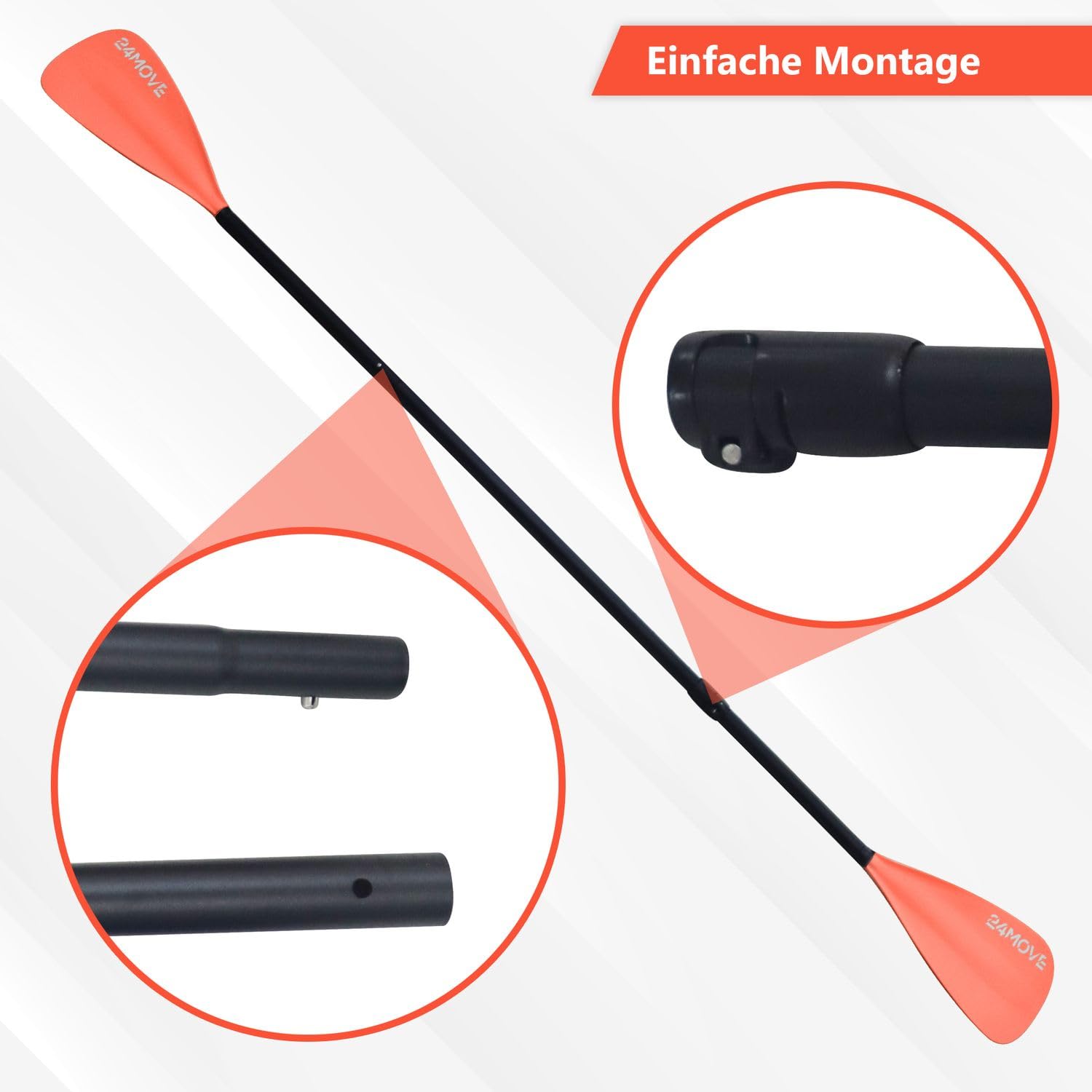 24MOVE® Paddel Doppelpaddel 2 in 1 Teleskoppaddel Stechpaddel und Einzelpaddel