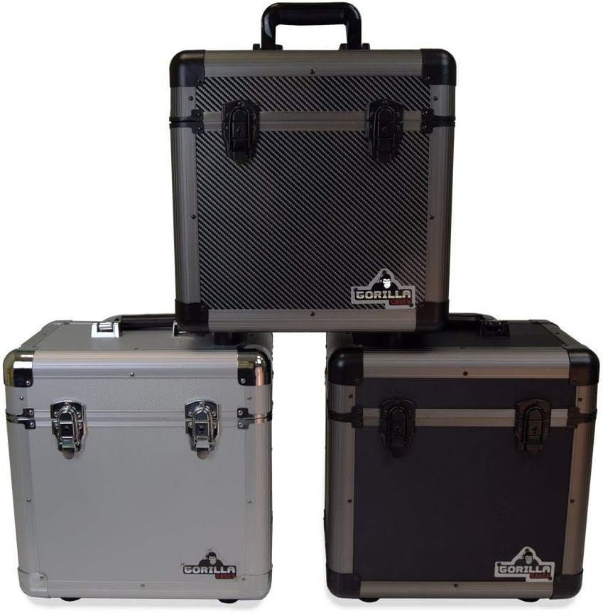 Gorilla LP80 12" LP Vinyl Record Storage Carry Case - Holds 80-3 Colours Available (Carbon)