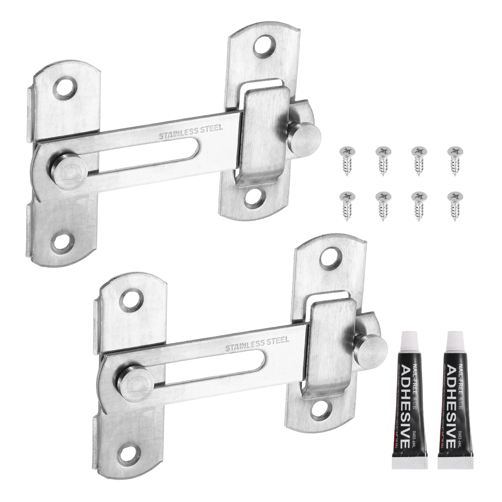 Loquet à rabat robuste en acier brossé de 7.1 cm pour verrouillage fiable de porte et fenêtre