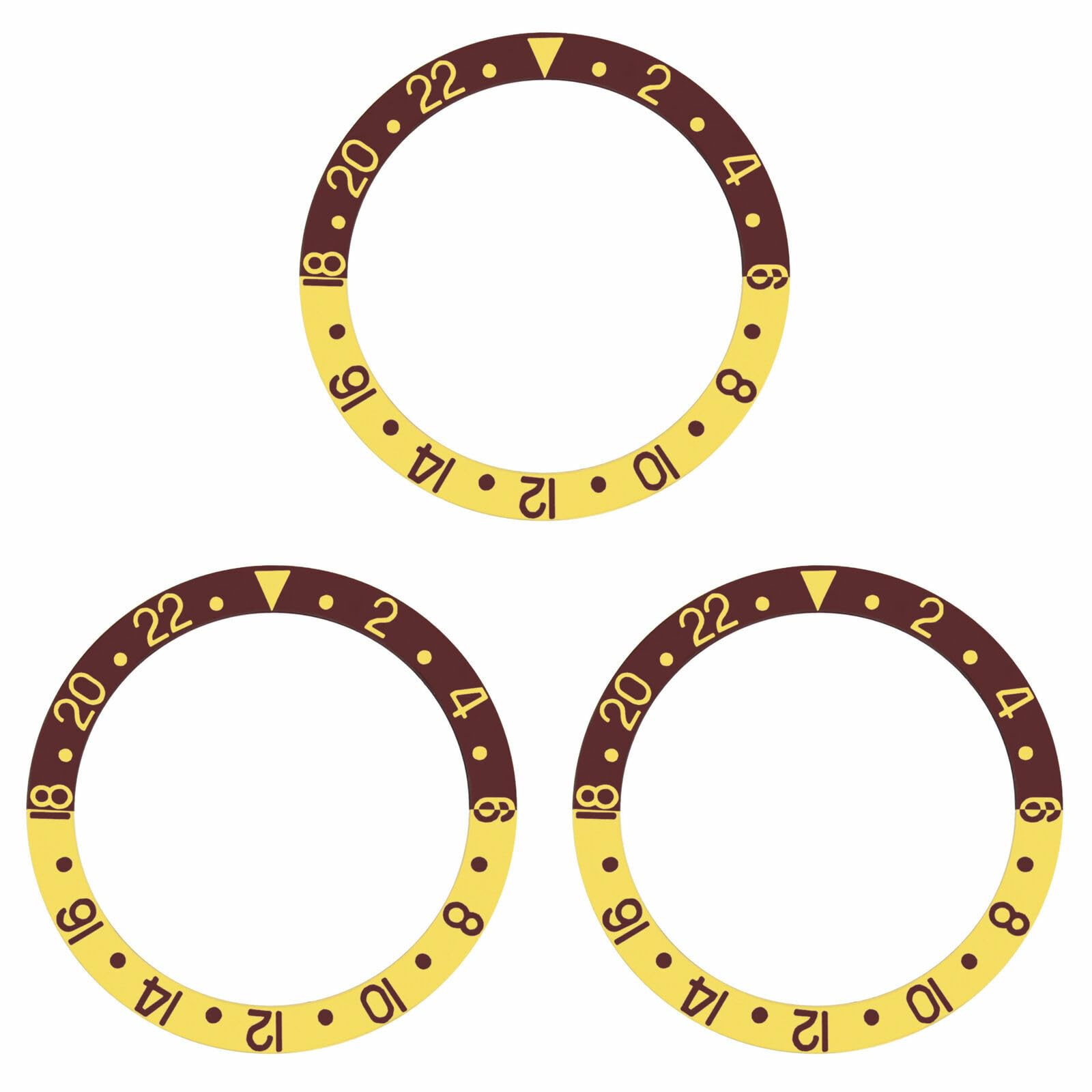 Ewatchparts 3 BEZEL INSERT COMPATIBLE WITH ROLEX GMT 16700 16710 16713 16718 16760 BROWN/GOLD ROOT BEER