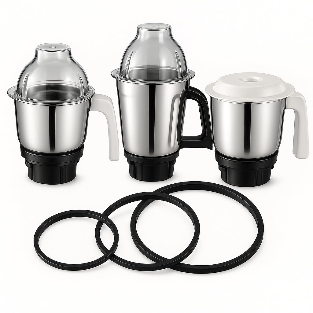 Nechu Kitchen Compatible Replacement Gasket Combo for Preethi Mixer Grinder Jars | 1 Small (8.5 cm) + 1 Medium (11 cm) + 1 Big (12.8 cm) Rubber Sealing Rings | 3 Units-image-19