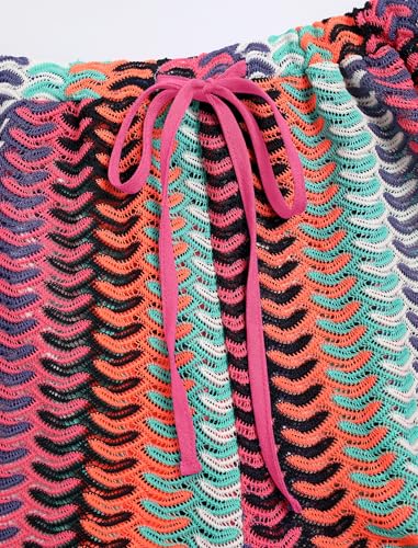 Image of ZAFUL Womens Beach Cover Up Pants Sexy Crochet Drawstring Elastic Boho Swimsuit Cover Up Long Pants Beach Wear