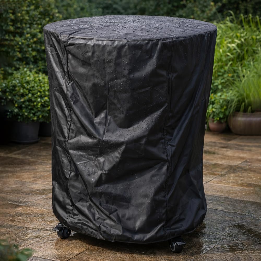 Barbecue a Legna e Carbone Yucatán | BBQ Tondo in Acciaio Corten da Esterno & da Giardino con Griglia di cottura in Acciaio Inox 316 sp.1cm, Portatile con Ruote (Antracite)