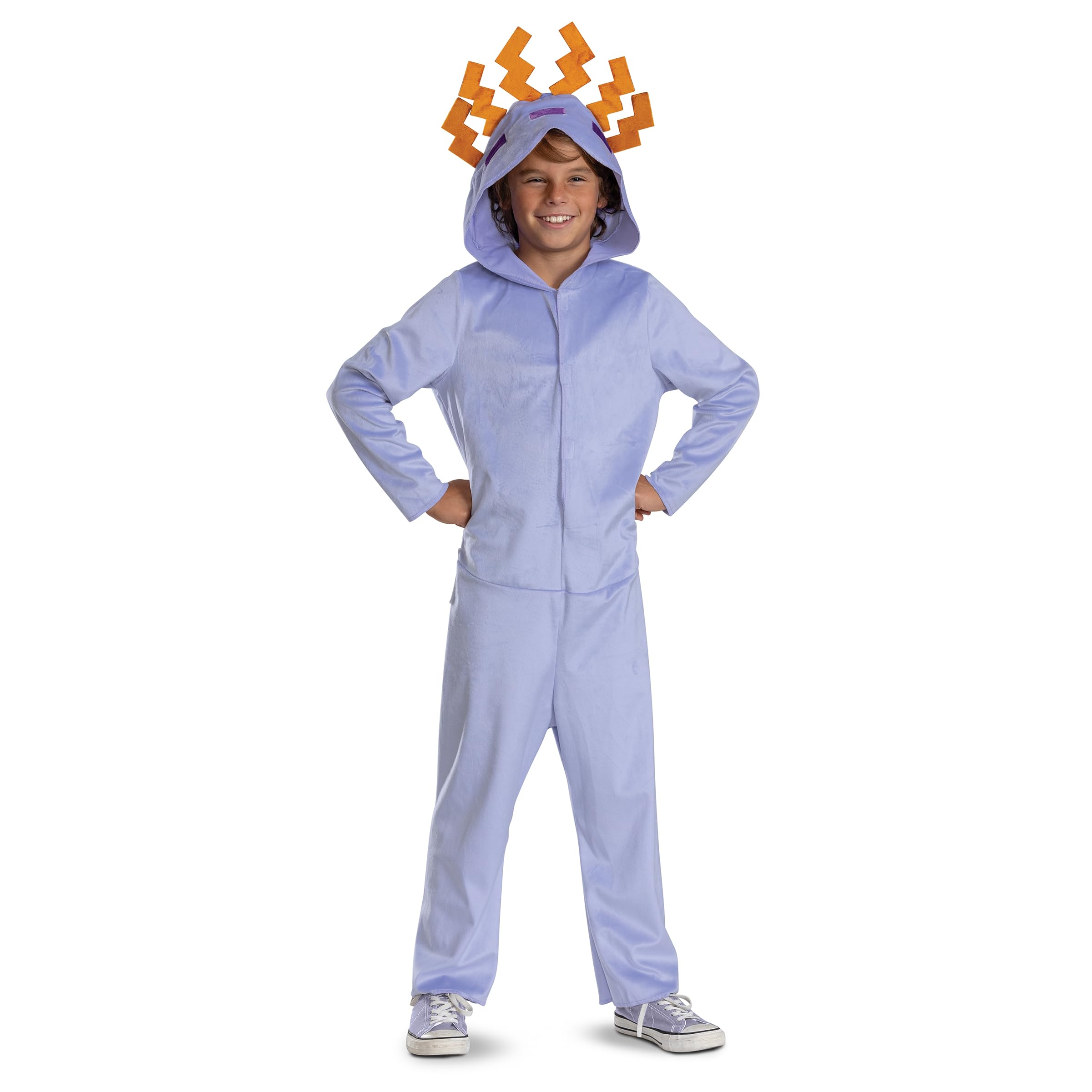 disguise minecraft axolotl costume for kids, official minecraft hooded jumpsuit costume outfit