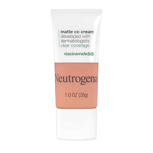 Neutrogena Clear Coverage - Crema mate CC impecable, cobertura completa, correctora de color, maquillaje facial con niacinamida (b3),