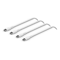 Belkin BoostCharge Cavo intrecciato da USB-C a USB-C, Cavo USB C ricarica rapida per iPhone 15, Samsung Galaxy S24, Pixel, iPad, Nintendo Switch e altri, Cavo USB Type-C, 2 m, confezione da 2, bianco