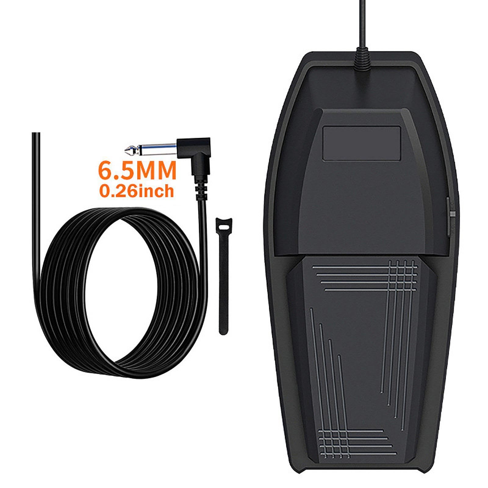 Harilla Pedal de sustain, accesorio para instrumentos musicales, cable de extensión de 1,6 m, teclados, pedal de electrónico universal compacto y