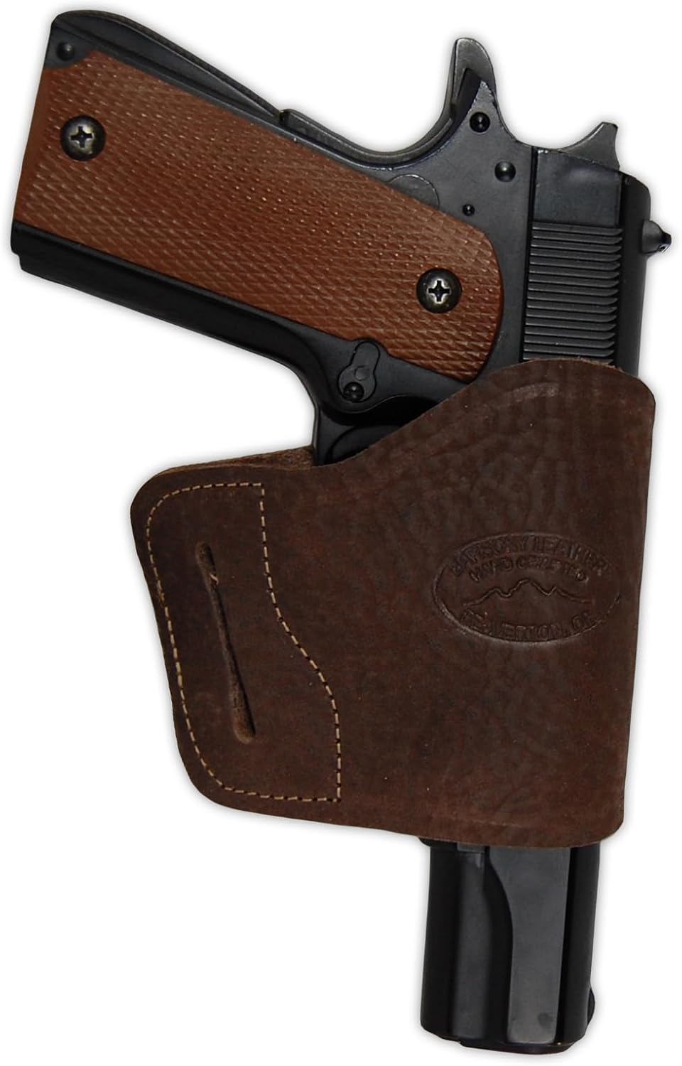 Barsony New Brown Leather Yaqui Style Gun OWB Holster for Full Size 9mm 40 45