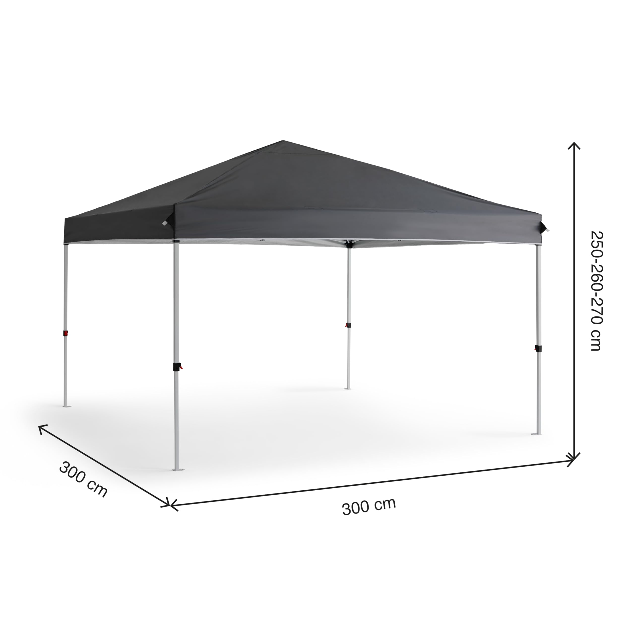 KG KITGARDEN - Carpa Plegable 3x3m con Diseño Pop Up, Incluye Piquetas y Bolsa de Transporte, Gris