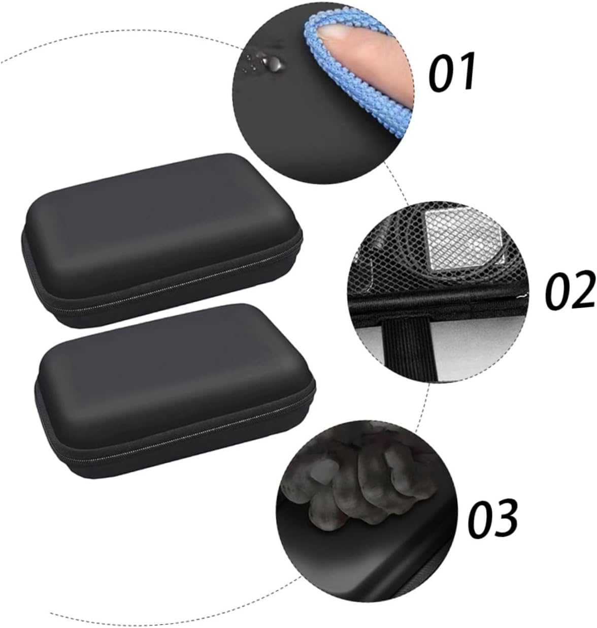 OSALADI 2Pcs Eva Storage Bags for Digital Accessories Shockproof Mobile Hard Disk Cases Durable Zipper Design for Electronics Organization