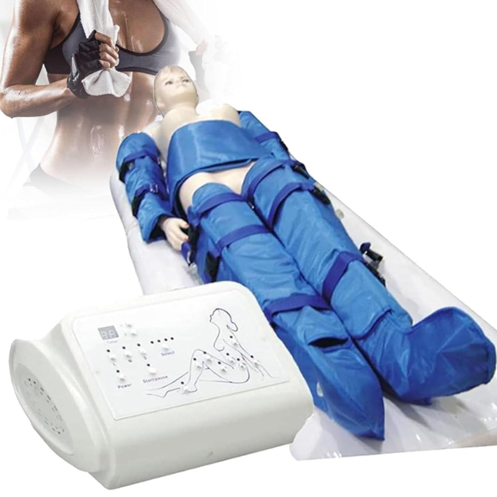 Massaggiatore linfodrenante, macchina per massaggio dimagrante con terapia compressiva per gambe, piedi, vita, braccia, 4 modalità, per massaggio corporeo, elimina la stanchezza.