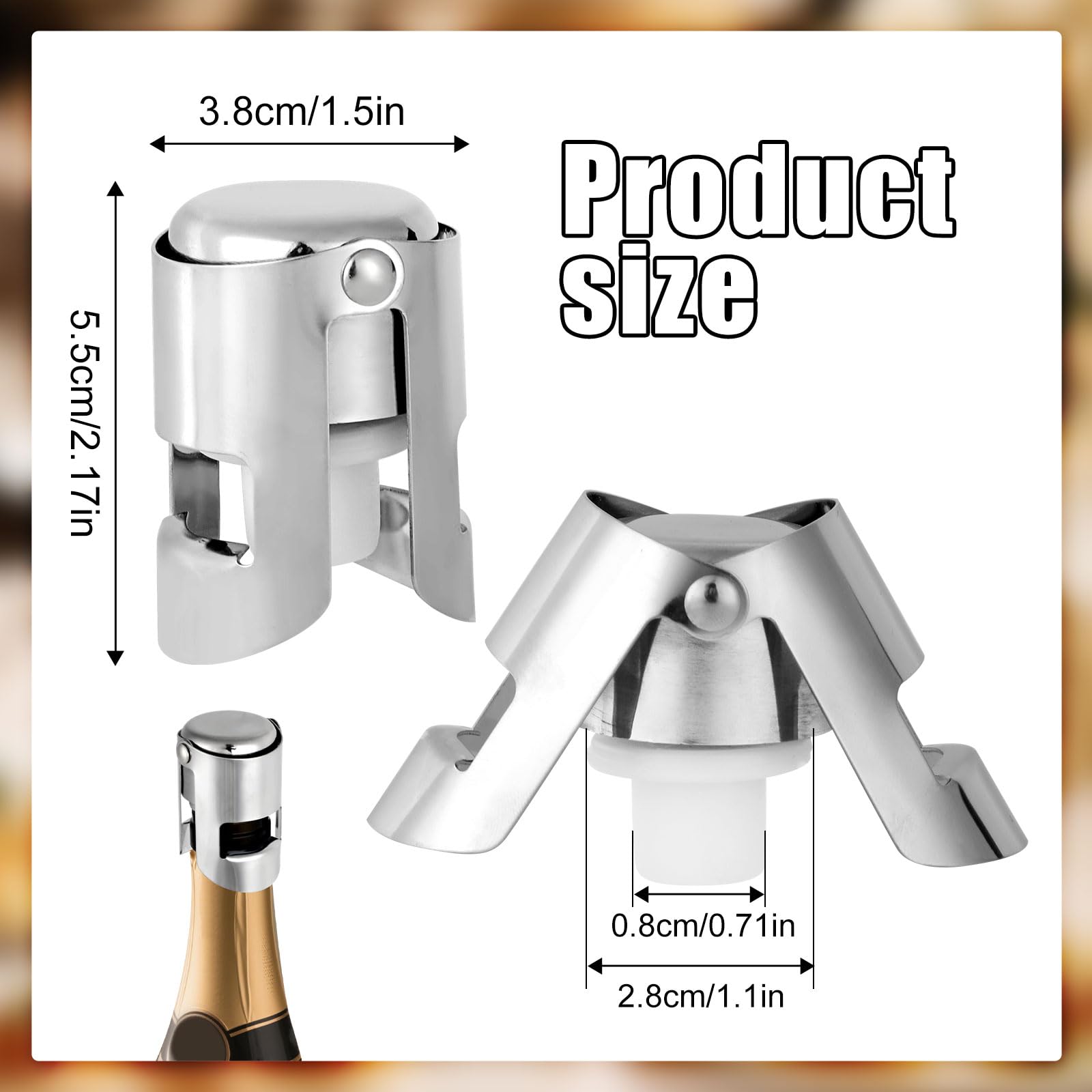 2pcs Champagne Stoppers - Image 2