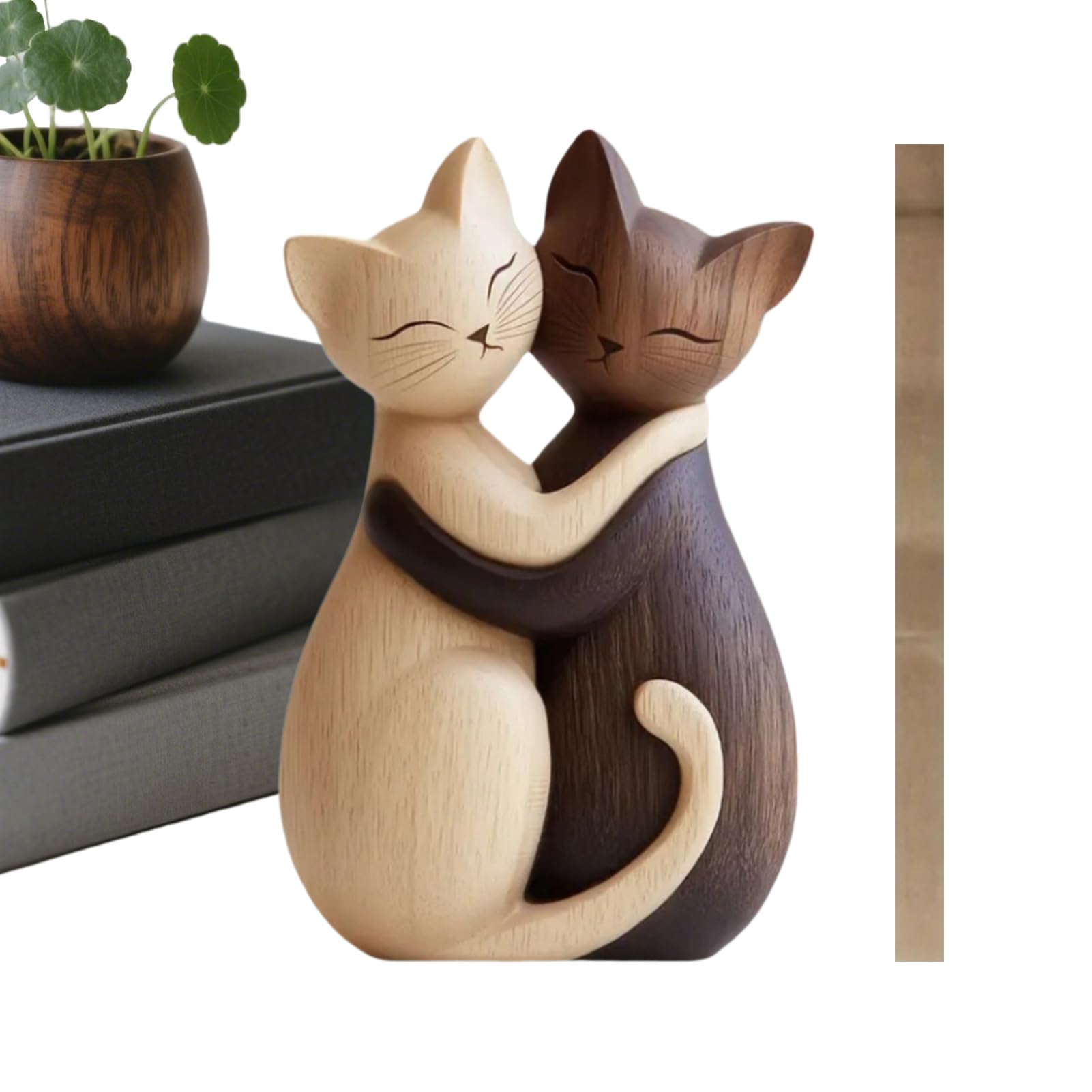 Cat Statues Home Decor,2d Flat Wooden - Cat Couples Bedroom Decor | for Christmas, Wedding, Home, Halloween, Birthday And Girlfriend Women Wife