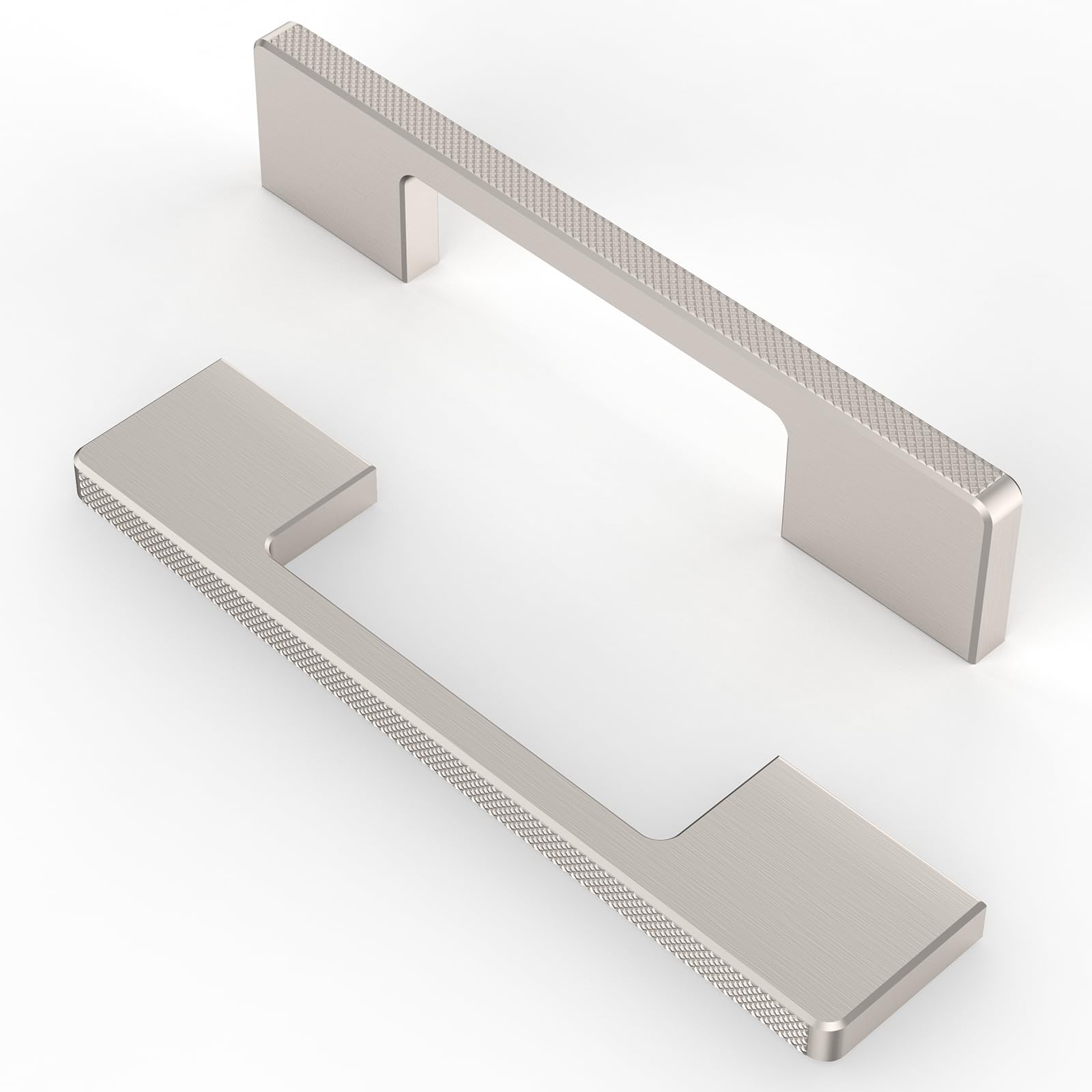 10 Maniglie Armadio Nichel Spazzolato - Fori 128mm, Per Cucina E Mobili, Con Viti - Foto 2