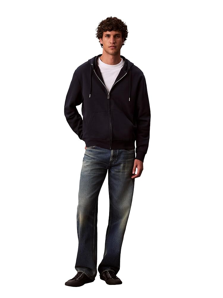 Calvin Klein Men's Relaxed Fit Archive Logo Fleece Full Zip