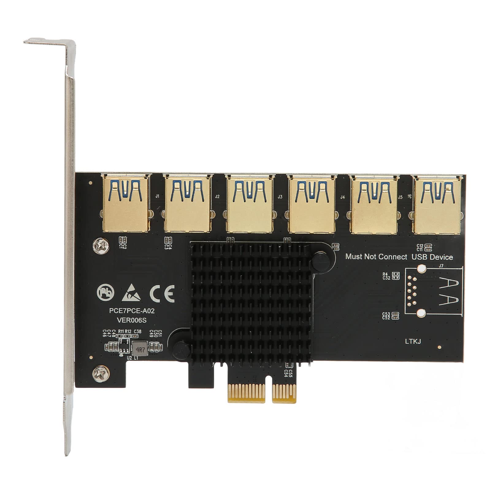 FUZHUI PCIE 1 to 6 Riser Card - Expandable 6 Slot USB3.0 Adapter for Efficient and Reliable Data Transfers in Multi - System Environments