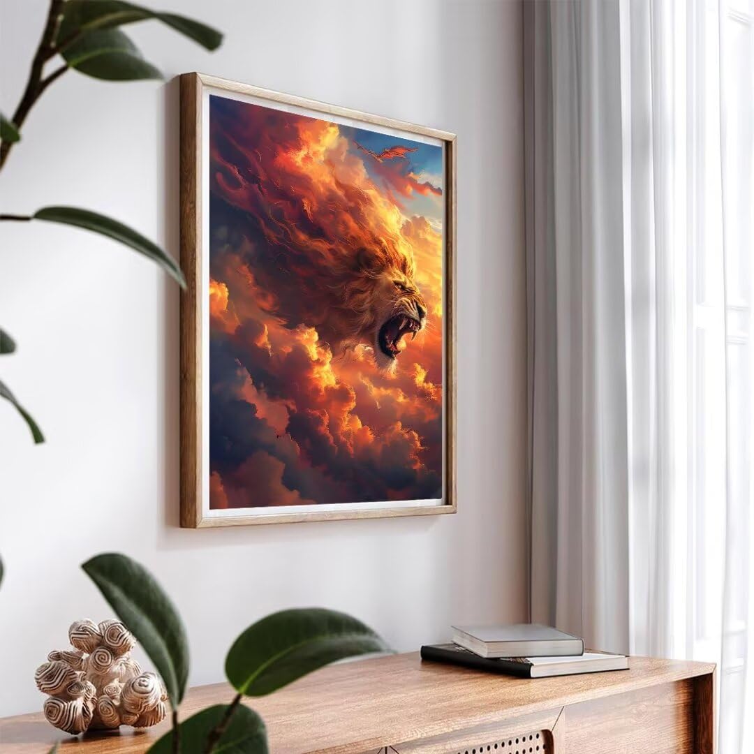 Pintura por Numeros Nube de león Pintar por Numeros Adultos Niños, DIY Paint by Number Kit con Pinceles y Pinturas Acrilicos, Cuadros por Numeros, Decoración para el Hogar (Sin Marco) 100x70cm w-4112