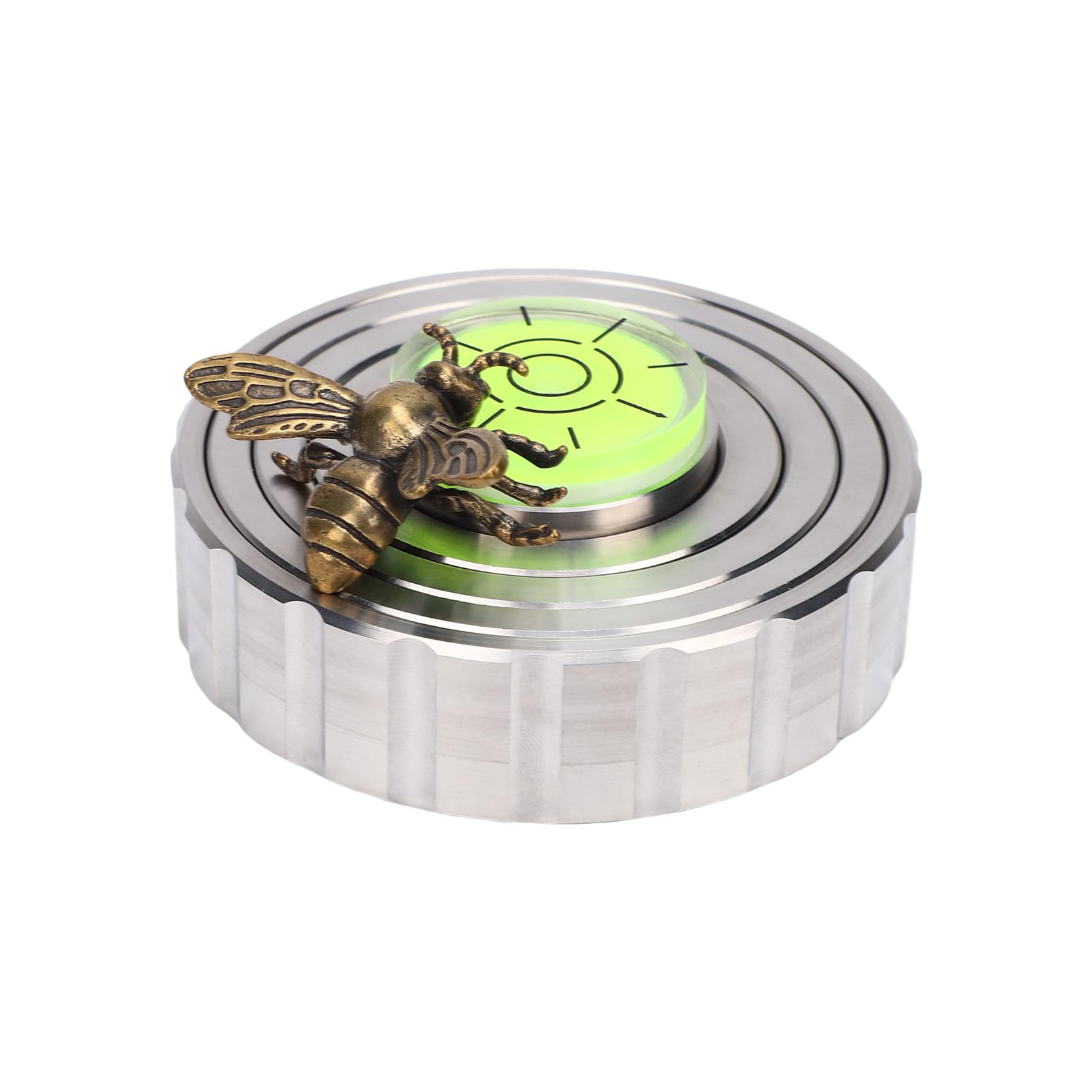 Alomejor Stabilizzatore del Peso per Dischi in Vinile, Morsetto Regolabile in Acciaio Inossidabile con Livella a Bolla e Modello a Ape per stabilità Anti-salto del Giradischi