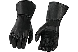 MG7505 Black Gauntlets: Premium Leather Winter Gloves for Unstoppable Riding