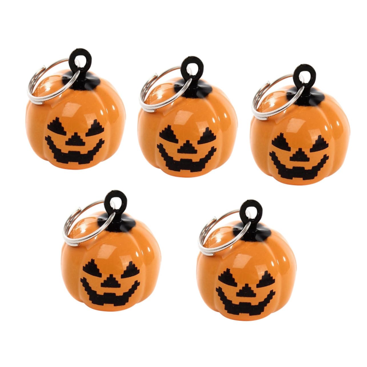 COLLBATH Pumpkin Pet Bells 10pcs Jingle Bells Charm for Dog Collar Cartoon Pet Necklace Accessories