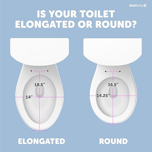 Miniatura 2 de Jool Baby - Asiento de inodoro con tapa para orinal y protección contra salpicaduras para entrenamiento de niños pequeños, cierre lento (redondo,