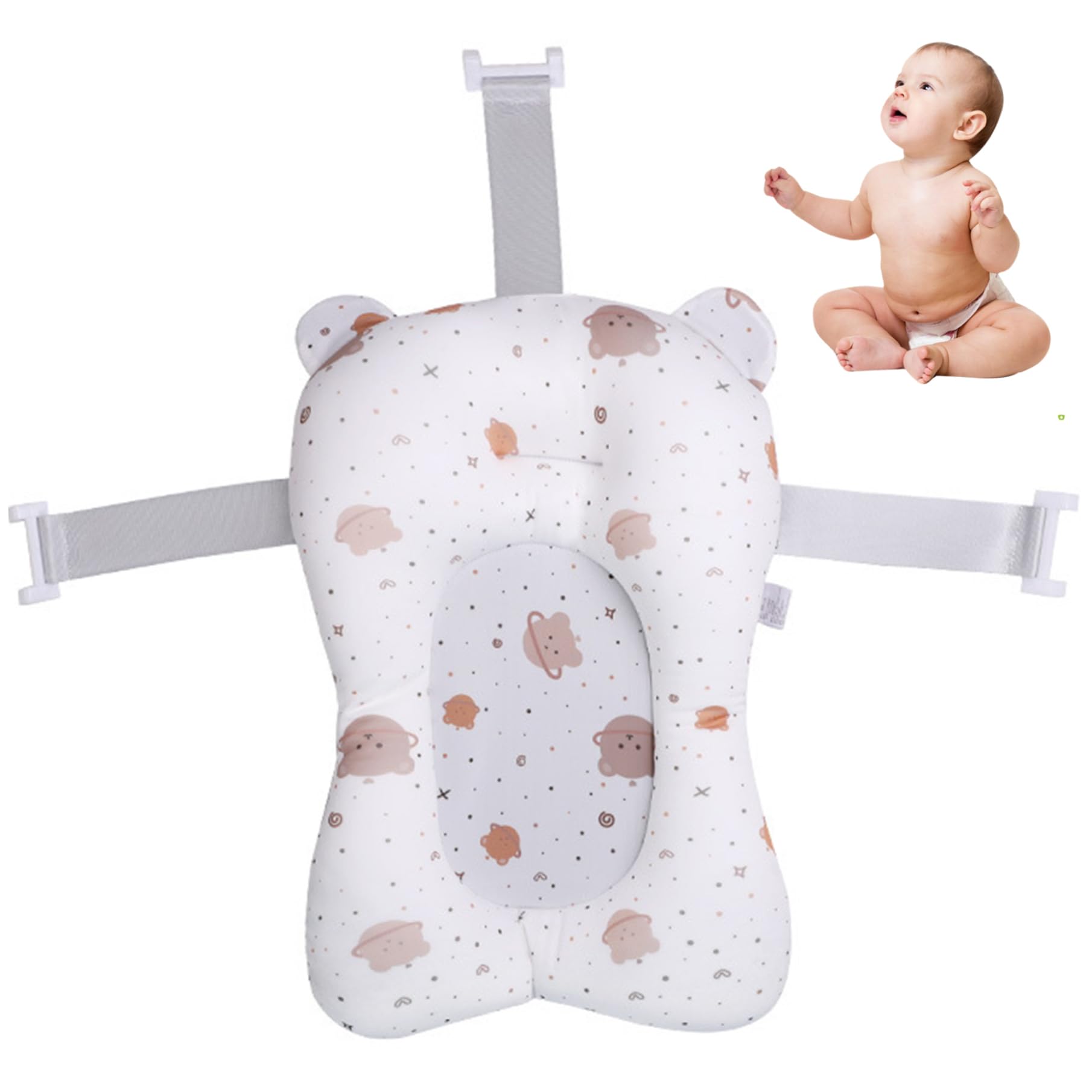 Supporto per bagnetto per bambini Morbido e confortevole Cuscino per vasca da bagno per bambini Antiscivolo Regolabile Vasca da bagno per neonati Cuscino facile da pulire per neonati Forniture p