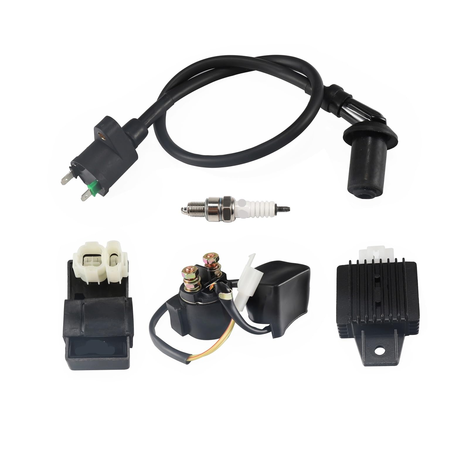 Regolatore di tensione rettificatore Per Dirt Bike Gokart Auto Motore GY6 Bobina di Accensione AC 6 Pin CDI Regolatore Raddrizzatore Relè Spark Plug Kit