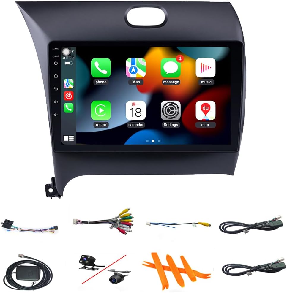 4G+64G for KIA Cerato K3 Forte Radio 2013-2018 Android 13 with Built-in DSP Wireless Carplay Android Auto with Free Backup Camera 9 IPS Touch Screen GPS Navigation for Car Stereo Head Unit