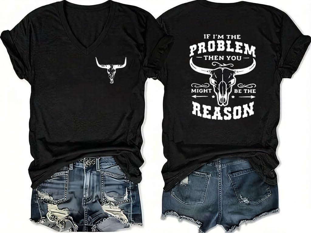 Western Shirts for Women Country Music T-Shirt V Neck Vintage Graphic Tees