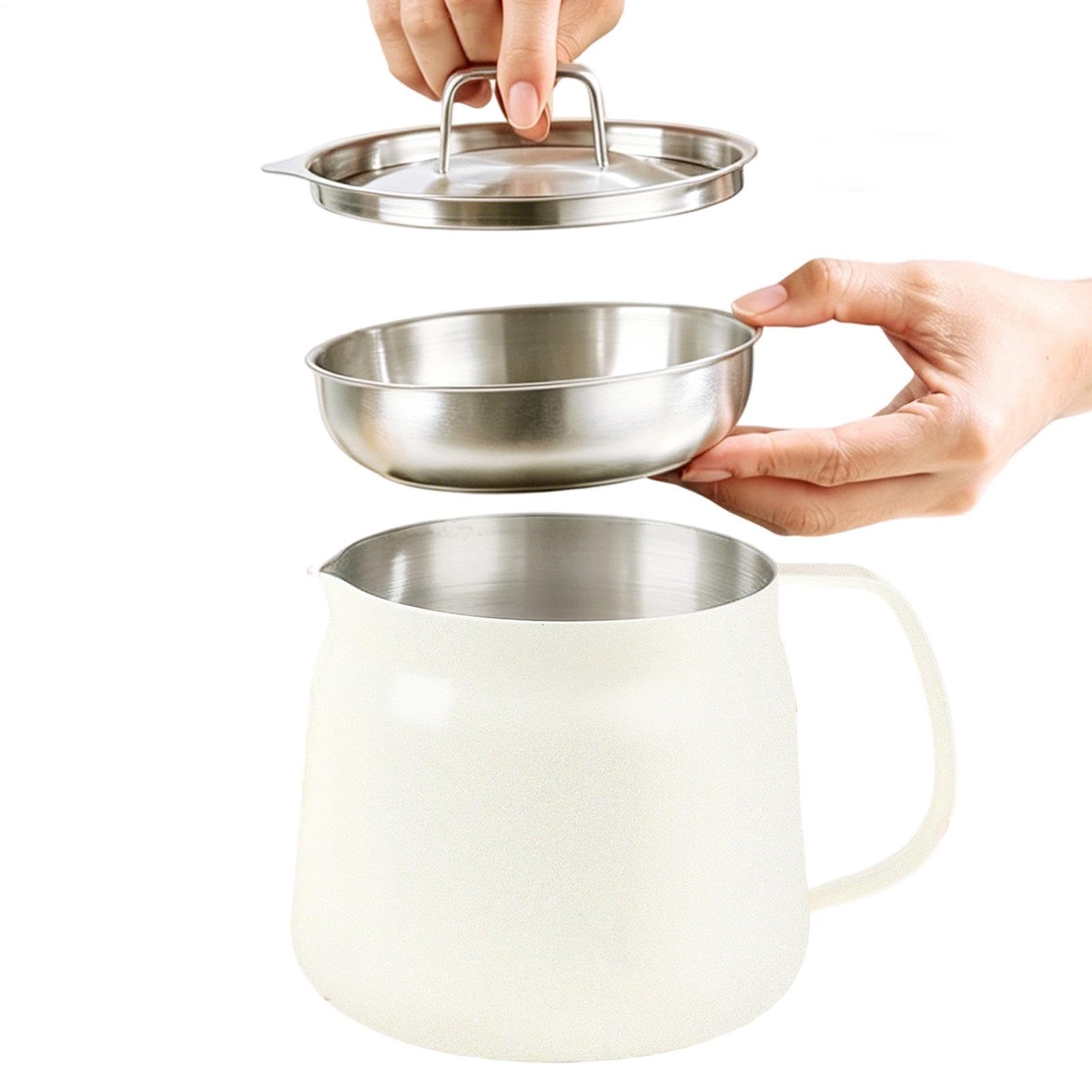 Récipient à graisse de bacon Pot réutilisable avec filtre et couvercle 1,8