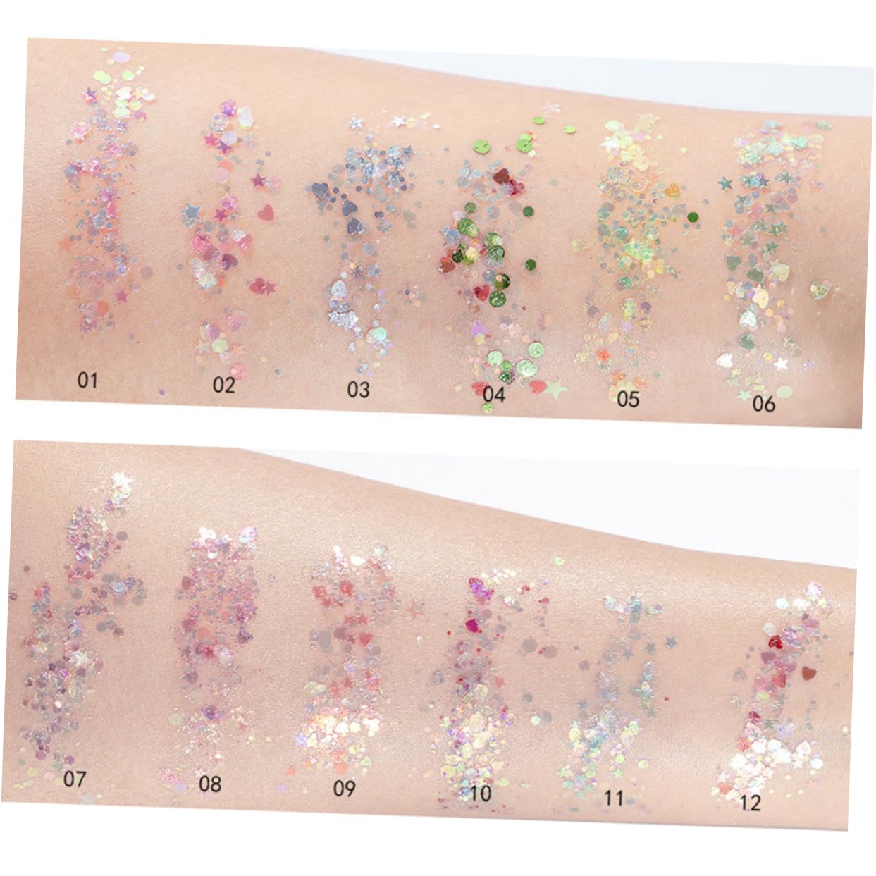 POPETPOP Set Da 2 Pezzi vistoso gel di paillettes per il corpo trucco arredamento del corpo bglossy gel per il corpo glitterato gel di paillettes per il viso gel per il corpo con paillettes
